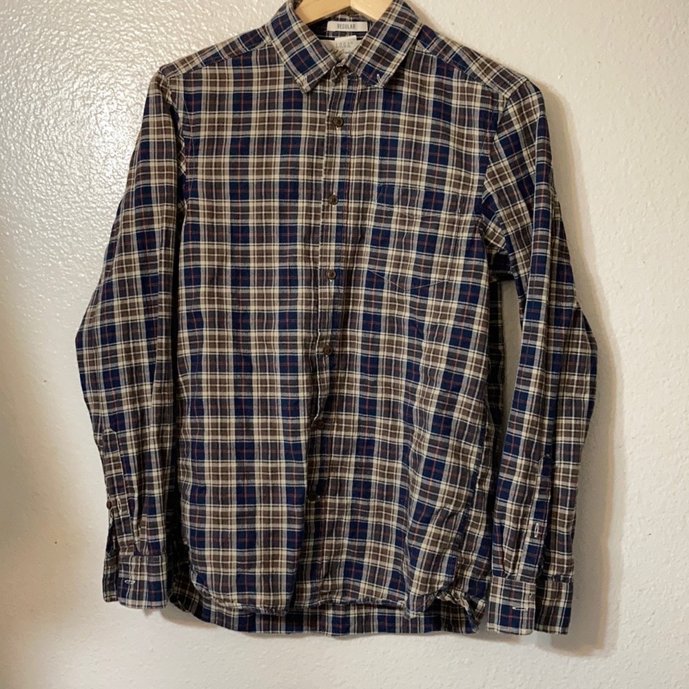 H&M L.O.G.G. S regular long sleeve shirt blue brow